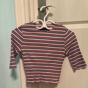 Reformation Multicolor Striped Short Sleeve Top
